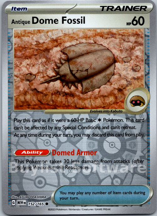 Antique Dome Fossil [152/165] [Scarlet & Violet 151] Reverse Holofoil