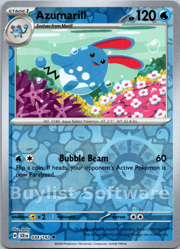 Azumarill [034/142] [Stellar Crown] Reverse Holofoil