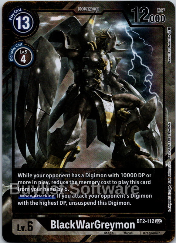 BlackWarGreymon (Alternate Art) [BT2-112] [Release Special Booster 1.5] Foil