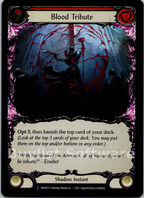 Blood Tribute (Red) [MON215] [Monarch] Unlimited Edition Rainbow Foil