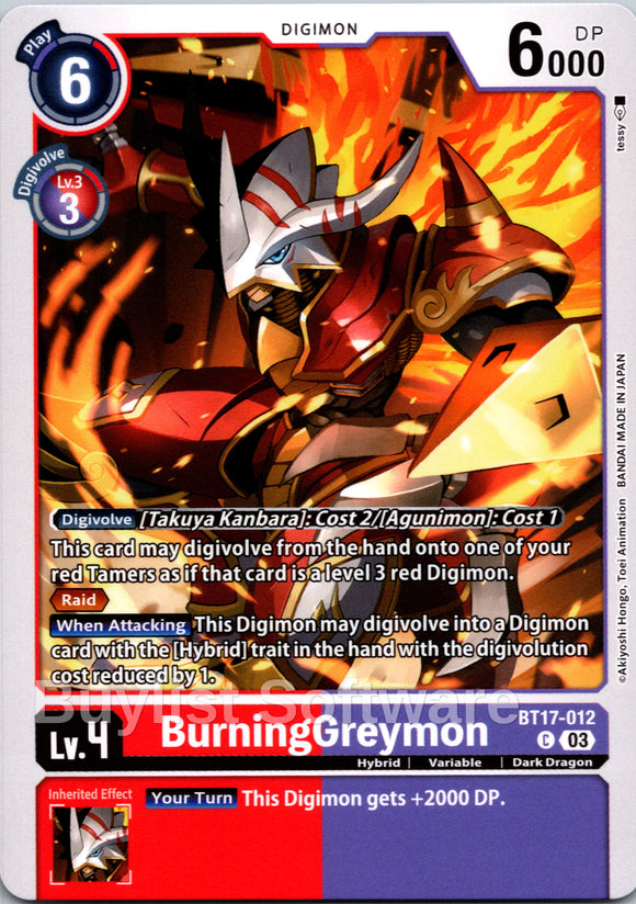 BurningGreymon [BT17-012] [Secret Crisis]