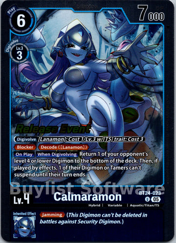 Calmaramon [BT24-023 U] [Time Stranger Release Events Cards] Foil