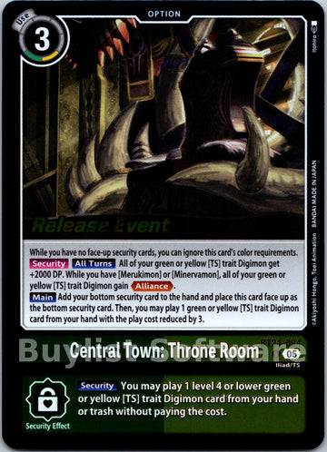 Central Town: Throne Room [BT24-094 U] [Time Stranger Release Events Cards] Foil