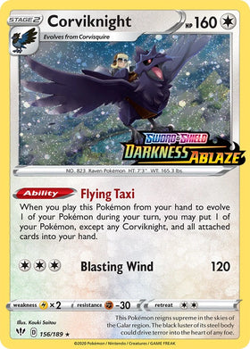 Corviknight (Darkness Ablaze Stamped) [156/189] [Darkness Ablaze] Holofoil