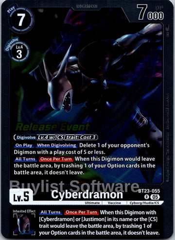 Cyberdramon [BT23-055] [Hackers' Slumber Release Event Cards] Foil