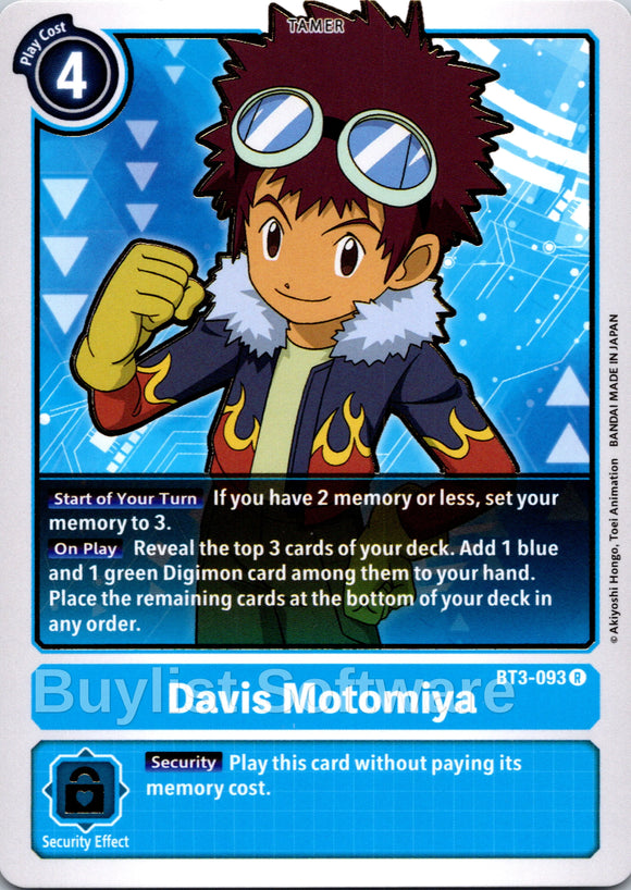 Davis Motomiya [BT3-093 R] [Release Special Booster 1.5]