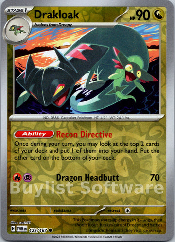 Drakloak [129/167] [Twilight Masquerade] Reverse Holofoil