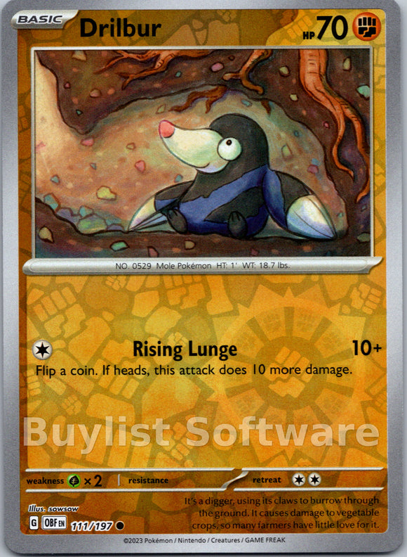 Drilbur [111/197] [Obsidian Flames] Reverse Holofoil