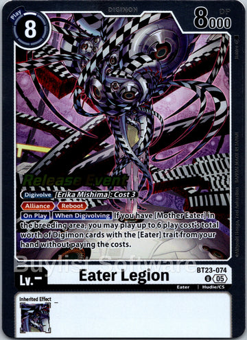 Eater Legion [BT23-074 U] [Hackers' Slumber Release Event Cards]