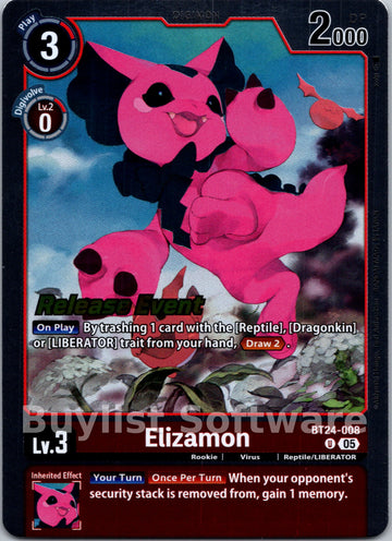 Elizamon [BT24-008 C] [Time Stranger Release Events Cards] Foil
