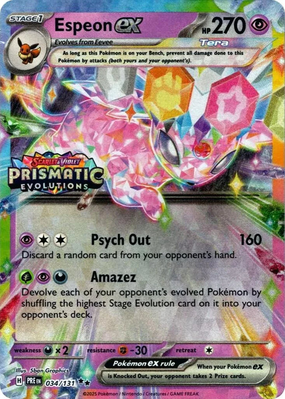 Espeon ex (Prismatic Evolutions Stamp) [034/131] [Prismatic Evolutions] Holofoil