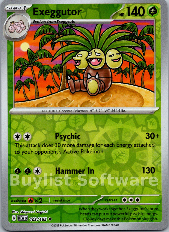 Exeggutor [103/165] [Scarlet & Violet 151] Reverse Holofoil