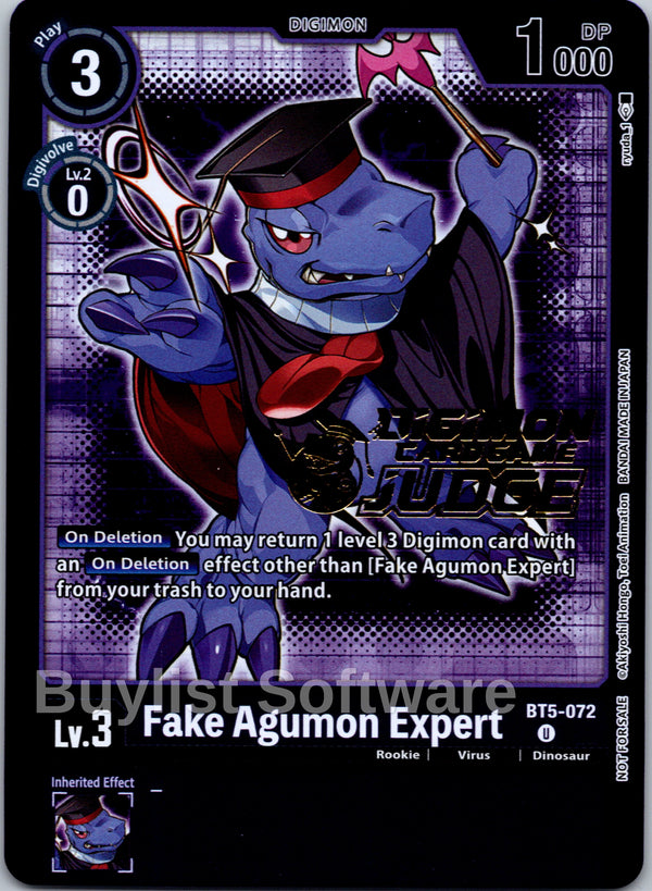 Fake Agumon Expert (Judge Pack 4) [BT5-072] [Battle of Omni] Foil