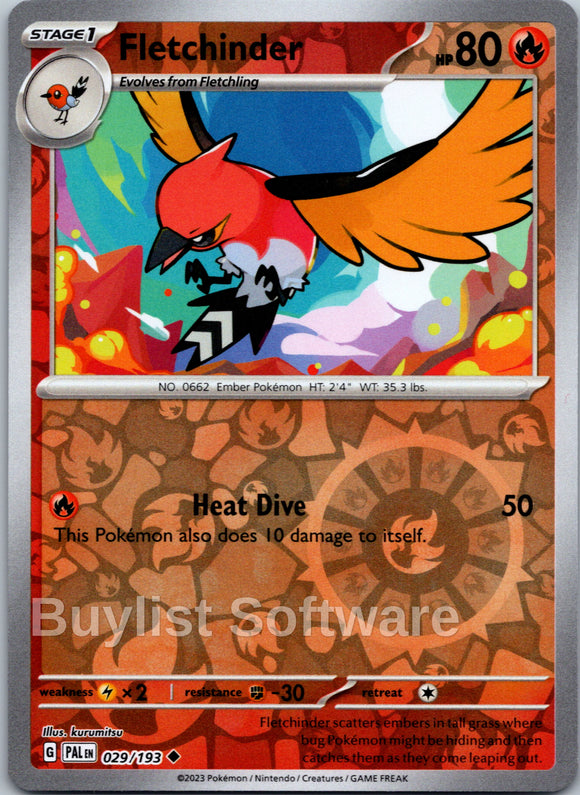 Fletchinder [029/193] [Paldea Evolved] Reverse Holofoil