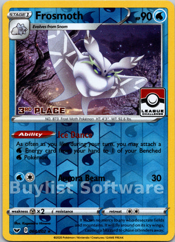 Frosmoth (League Challenge) [3rd Place] [064/202] [League & Championship Cards] Reverse Holofoil