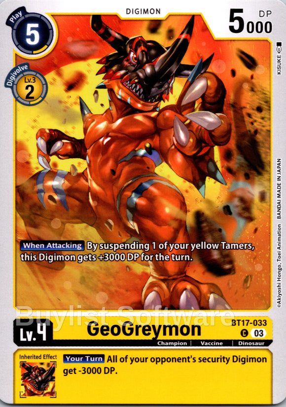 GeoGreymon [BT17-033] [Secret Crisis]