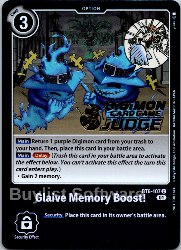 Glaive Memory Boost! (Judge Pack 3) [BT6-107] [Double Diamond] Foil