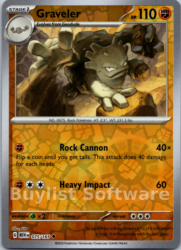 Graveler [075/165] [Scarlet & Violet 151] Reverse Holofoil