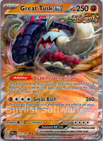 Great Tusk ex [053/091] [Paldean Fates] Holofoil