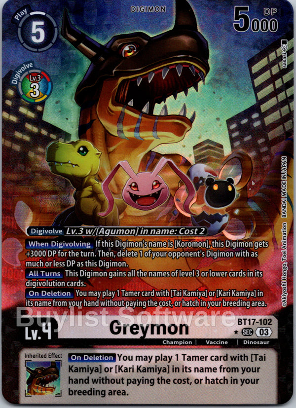 Greymon (Alternate Art) [BT17-102] [Secret Crisis] Foil