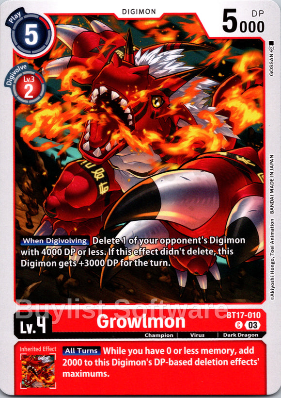 Growlmon [BT17-010] [Secret Crisis]