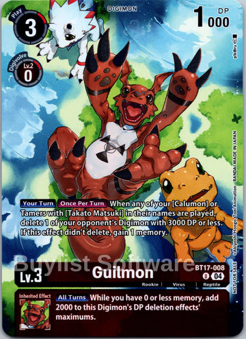 Guilmon (Legend Pack 2024 Box Topper) [BT17-008] [Chain of Liberation] Foil