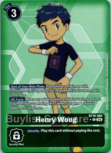Henry Wong (Release Special Booster 2.5: Box Promotion Pack) [BT19-085] [Release Special Booster 2.5] Foil