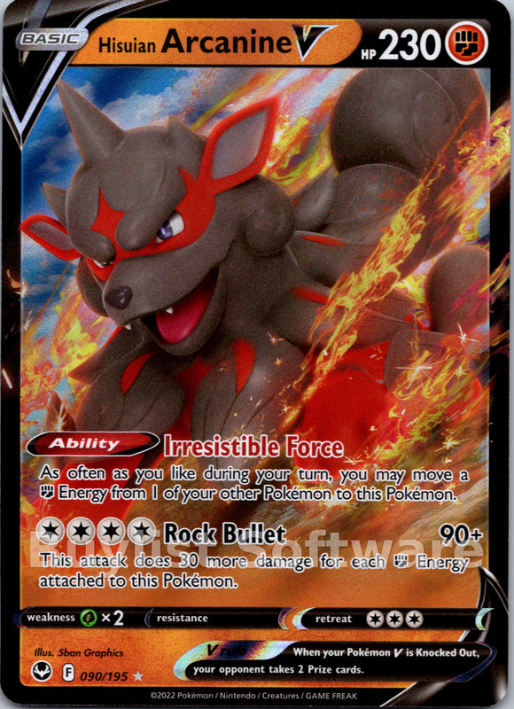 Hisuian Arcanine V [090/195] [Silver Tempest] Holofoil