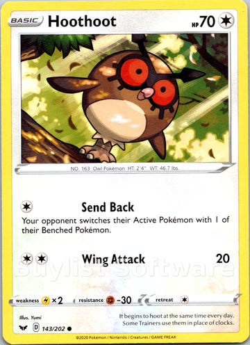 Hoothoot [143/202] [Sword & Shield Base Set]