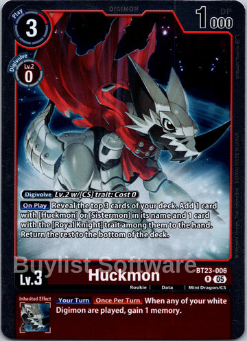Huckmon [BT23-006] [Hackers' Slumber] Foil