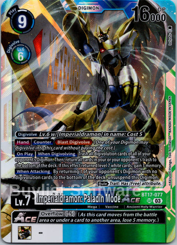 Imperialdramon: Paladin Mode ACE [BT17-077] [Secret Crisis] Foil