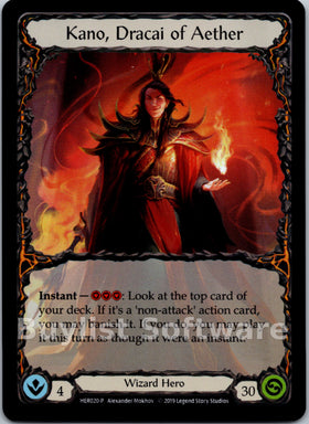 Kano, Dracai of Aether (Rainbow) - HER020 [HER020] [Flesh and Blood: Promo Cards] 1st Edition Rainbow Foil