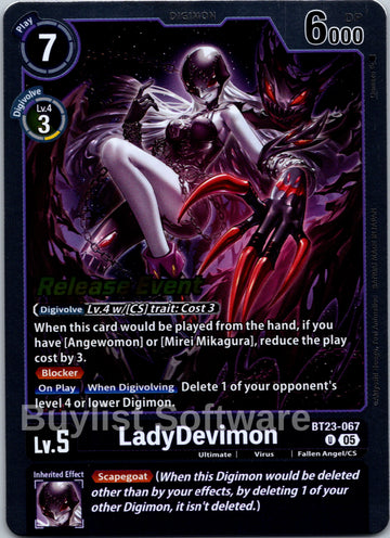 LadyDevimon [BT23-067] [Hackers' Slumber Release Event Cards]