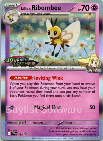 Lillie's Ribombee (Scarlet & Violet Promo Cards Stamped) [183] [Scarlet & Violet Promo Cards] Holofoil