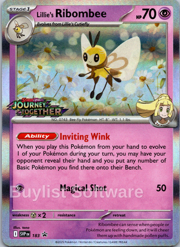 Lillie's Ribombee (Scarlet & Violet Promo Cards Stamped) [183] [Scarlet & Violet Promo Cards] Holofoil