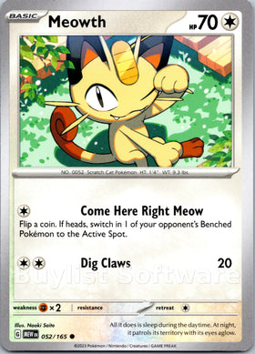 Meowth [052/165] [Scarlet & Violet 151]