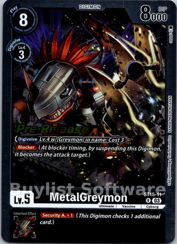 MetalGreymon (Gift Box 2023) [ST15-11] [Starter Deck 15: Dragon of Courage] Foil