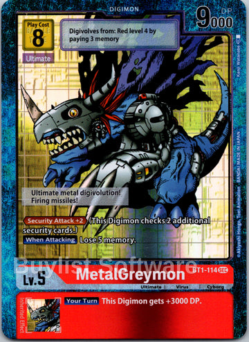 MetalGreymon (Secret Rare) (Alternate Art) [BT1-114] [Release Special Booster 1.0] Foil