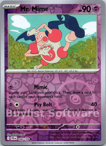 Mr. Mime [058/159] [Journey Together] Reverse Holofoil