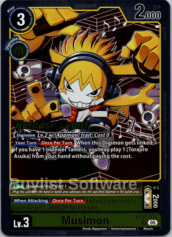 Musimon [BT22-030] [Cyber Eden Release Event Cards] Foil