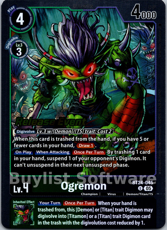 Ogremon [BT24-045 U] [Time Stranger Release Events Cards] Foil
