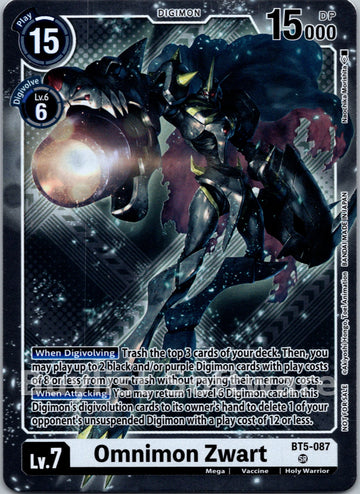 Omnimon Zwart (Starter Deck 15 & 16 Pre-Release Winner) [BT5-087] [Battle of Omni] Foil