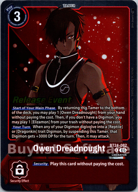 Owen Dreadnought [BT24-082 R] [Time Stranger Release Events Cards]