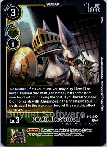 PawnChessmon [BT13-035] [Versus Royal Knights Pre-Release Cards] Foil