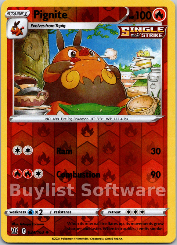 Pignite [024/163] [Battle Styles] Reverse Holofoil