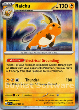Raichu [026/165] [Scarlet & Violet 151] Holofoil