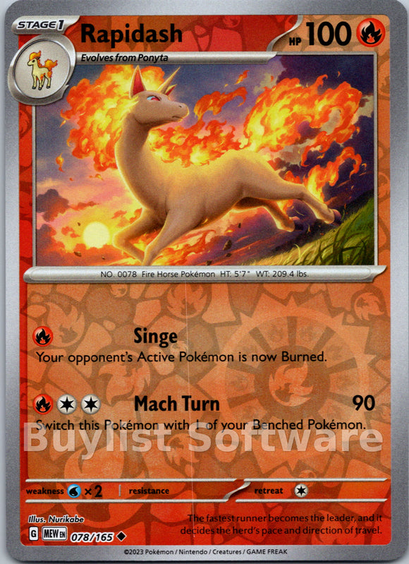 Rapidash [078/165] [Scarlet & Violet 151] Reverse Holofoil