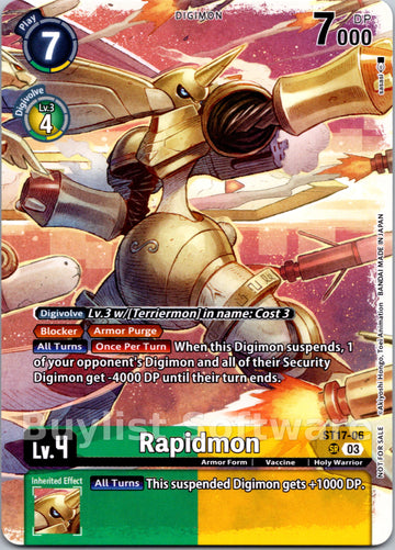 Rapidmon (Participant) [ST17-06] [Time Stranger Release Events Cards]