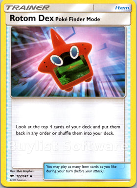 Rotom Dex Poke Finder Mode [122/147] [Burning Shadows]