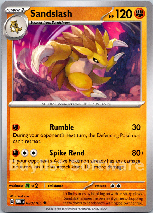 Sandslash [028/165] [Scarlet & Violet 151]